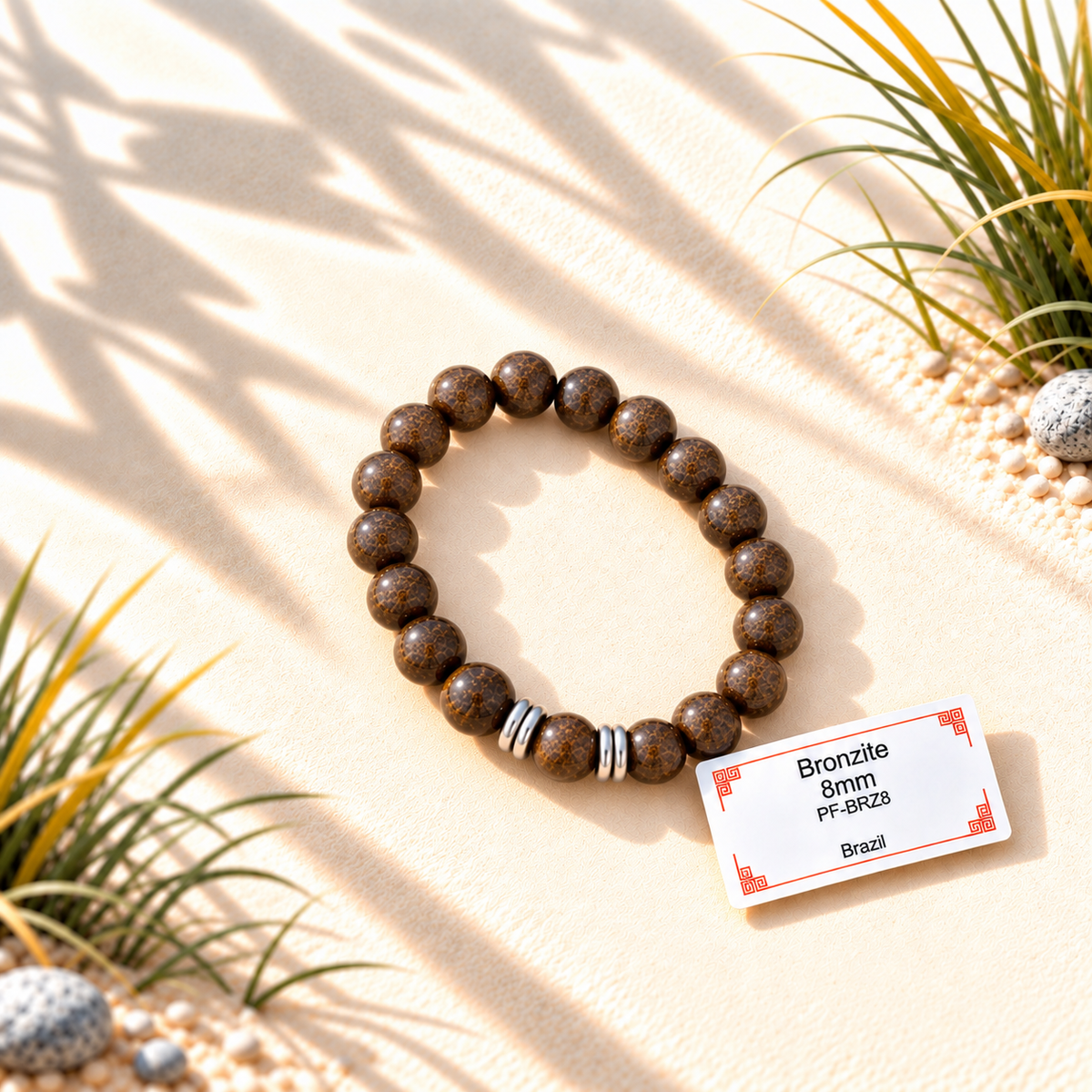 Bracelet en pierres naturelles d'exception - Bronzite