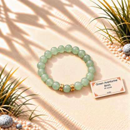 Bracelet en pierres naturelles d'exception - Aventurine Verte x GOLD
