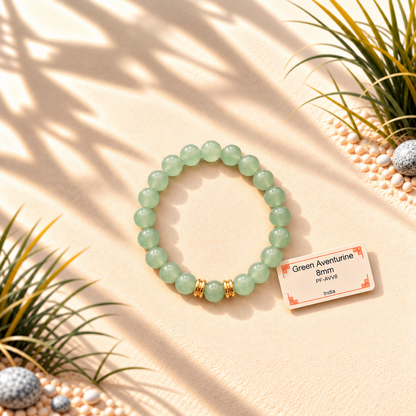 Bracelet en pierres naturelles d'exception - Aventurine Verte x GOLD