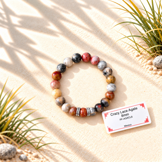 Bracelet en pierres naturelles d'exception - Agate Crazy Lace