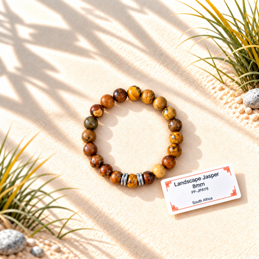 Bracelet en pierres naturelles d'exception - Jaspe Paysage