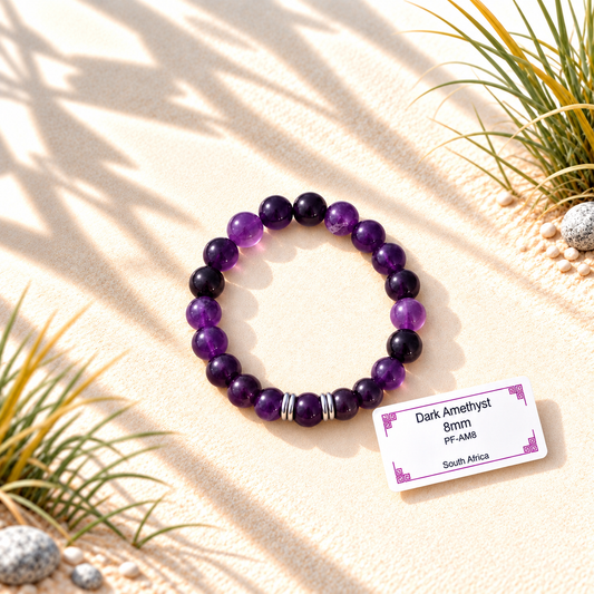 Bracelet en pierres naturelles d'exception - Améthyste Foncée