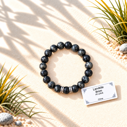 Bracelet en pierres naturelles d'exception - Larvikite