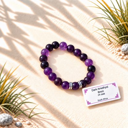 Bracelet en pierres naturelles d'exception - Améthyste Foncée