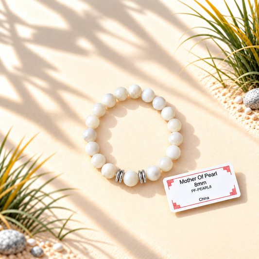 Bracelet en pierres naturelles d'exception - Nacre